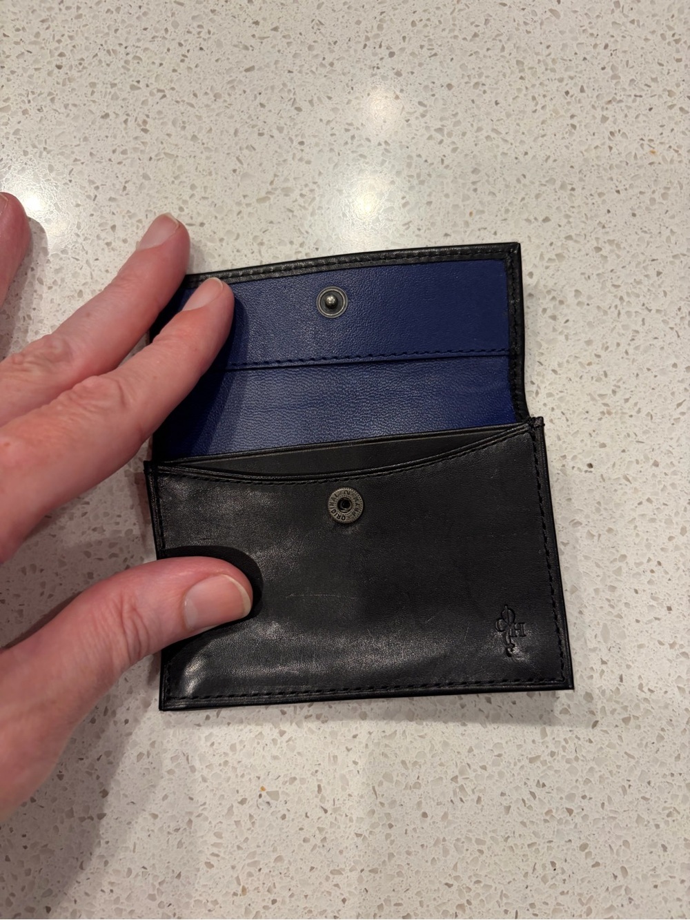 Cole Haan Men's Black Leather Card & Coin Wallet Change Holder - Picture 3 of 4